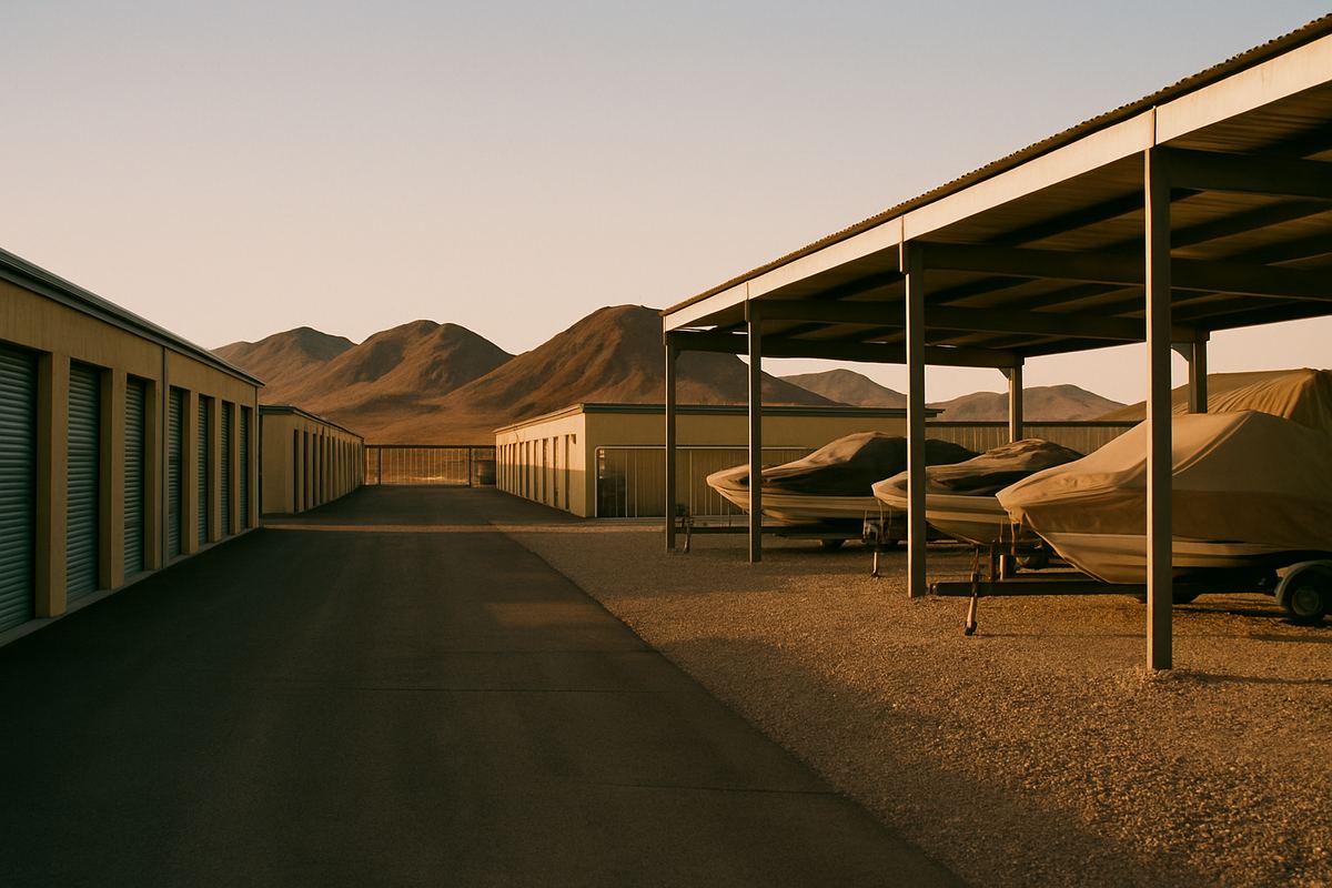 Covered boat storage near Lake Mead in Boulder City