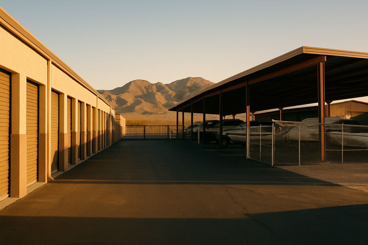 Covered boat storage canopies near Lake Las Vegas in Henderson