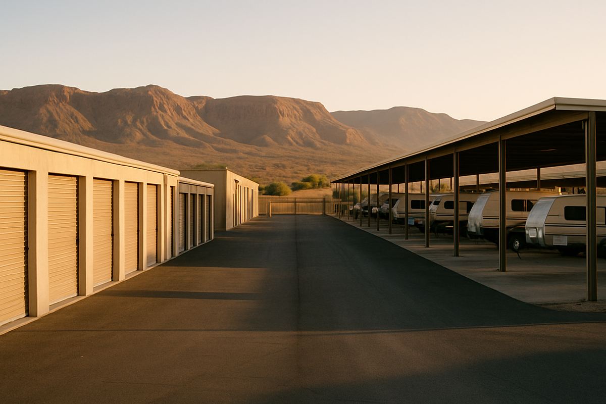 Covered RV storage near I-15 in Mesquite